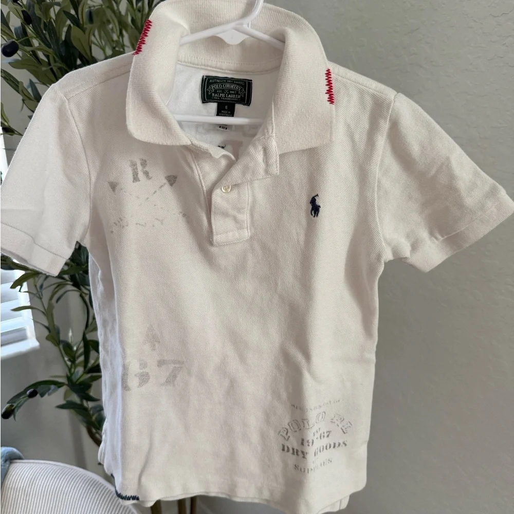 Ralph Lauren Kids White Polo with Red Tractor Print - Picture 2 of 6
